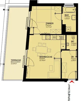 2-Zimmer-Wohnung mieten in Wien – 52,04 m², € 999 – Bild 10 von 10
