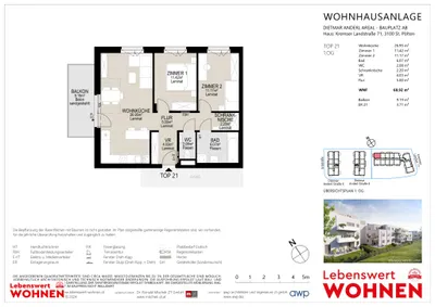 3-Zimmer-Wohnung mieten in Sankt Pölten – 68,92 m², € 879 – Bild 10 von 14