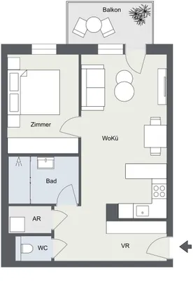 2-Zimmer-Wohnung kaufen in Baden – 36,88 m², € 145.000 – Bild 4 von 6