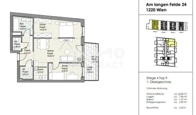 3-Zimmer-Wohnung kaufen in Wien – 62,8 m², € 495.490 – Bild 6 von 7