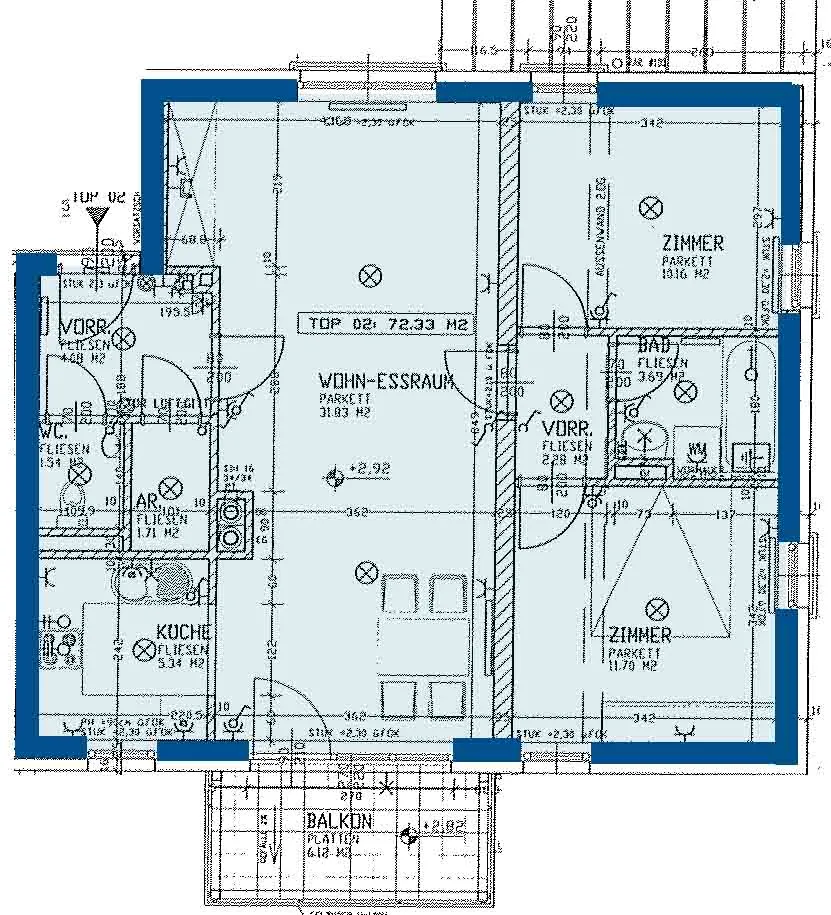 Langschlag | Geförderte 3-Zimmer-Mietwohnung | Top 2 | 1.OG mit Balkon - Ansicht 2