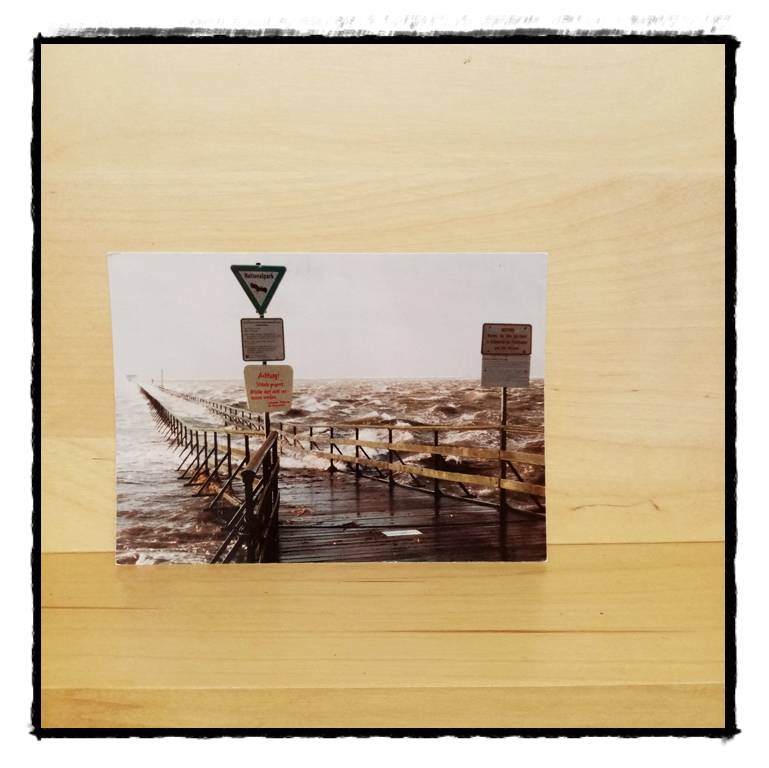 AK-I-589-St. Peter-Ording. Sturmflut an der Seebrücke.