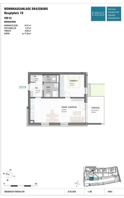 2-Zimmer-Wohnung mieten in Mattersburg – 55,03 m², € 680 – Bild 3 von 3