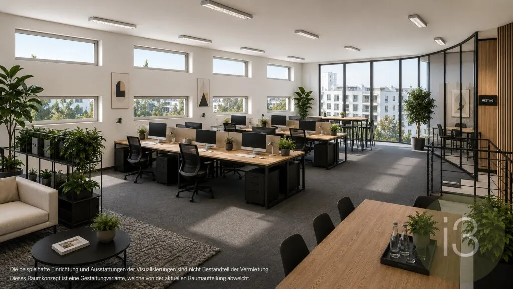 Büro/Schulung/Fitness - Dachgeschoss - Weitblick - Salzburg-Schallmoos - Raumaufteilung nach Mieterwunsch - Ansicht 2