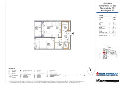 2-Zimmer-Wohnung mieten in Wien – 50 m², € 949 – Bild 10 von 11