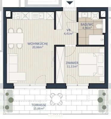 2-Zimmer-Wohnung kaufen in Tulln – 41,14 m², € 330.000 – Bild 2 von 8