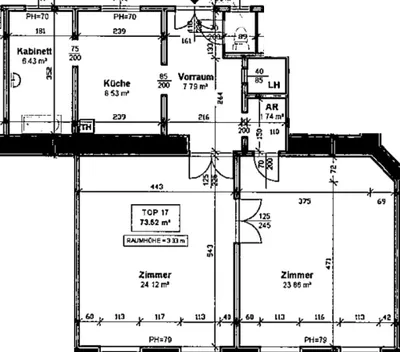 2-Zimmer-Immobilie mieten in Wien – 75 m², € 1.332