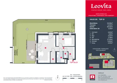 2-Zimmer-Wohnung kaufen in Bruck an der Leitha – 59,58 m², € 303.000 – Bild 3 von 12