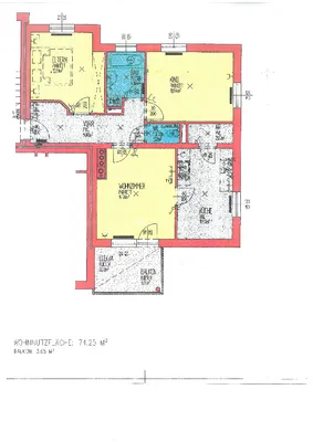 3-Zimmer-Wohnung mieten in Rohrbach – 73,54 m², € 690 – Bild 3 von 3