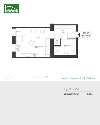 1-Zimmer-Wohnung kaufen in Wien – 34,39 m², € 165.000 – Bild 4 von 4