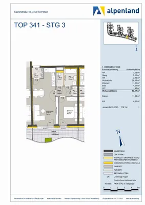 2-Zimmer-Wohnung kaufen in Sankt Pölten – 50,49 m², € 229.036 – Bild 7 von 7