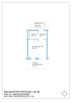 1-Zimmer-Wohnung mieten in Graz – 31,92 m², € 453 – Bild 9 von 9