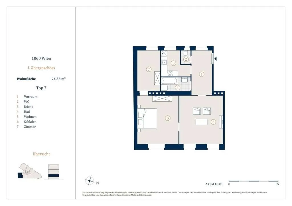 Unbefristet vermietete 3-Zimmer Wohnung, Nähe Westbahnhof - Widok 3