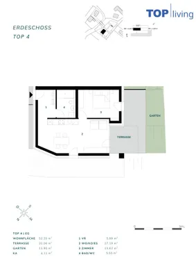 2-Zimmer-Wohnung kaufen in Weiz – 52,25 m², € 229.950 – Bild 4 von 4