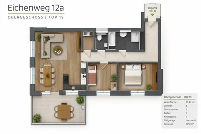 3-Zimmer-Wohnung mieten in Kufstein – 83,93 m², € 1.600 – Bild 12 von 12