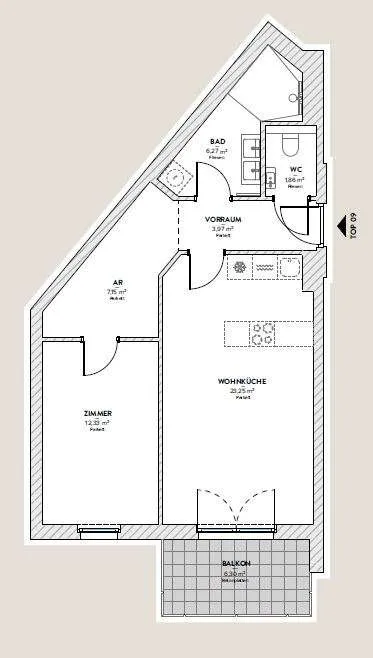 PROVISIONSFREIE Neubau 2 Zimmer + Balkon und optionalen Garagenplatz, Nähe Bahnhof - Widok 2