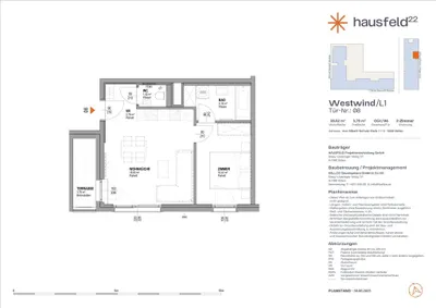 2-Zimmer-Wohnung mieten in Wien – 47,27 m², € 970