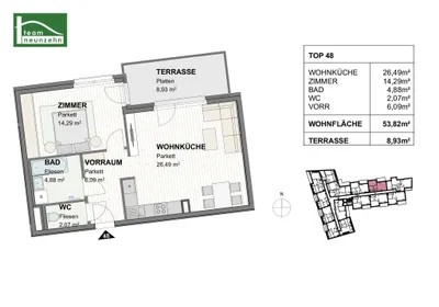 2-Zimmer-Wohnung mieten in Sankt Pölten – 53,82 m², € 866 – Bild 18 von 18