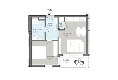 2-Zimmer-Wohnung mieten in Graz – 46,16 m², € 611 – Bild 2 von 12