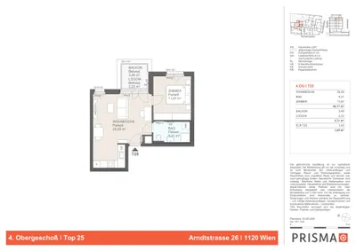 2-Zimmer-Wohnung kaufen in Wien – 42,17 m², € 289.180 – Bild 4 von 4