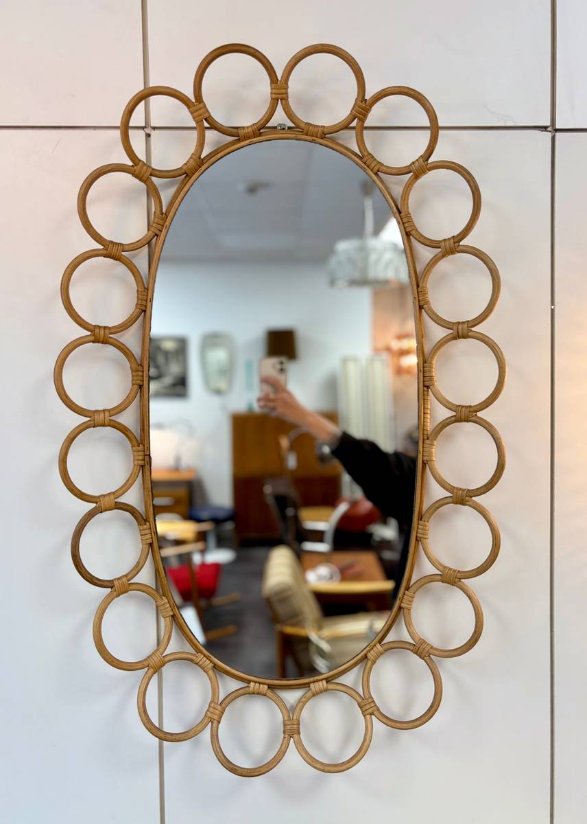 Wandspiegel Spiegel Bambus Vintage Midcentury Boho 70er 80er,  250,- (5400  Hallein) - willhaben