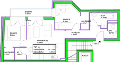 3-Zimmer-Wohnung kaufen in Wien – 59,13 m², € 322.000 – Bild 10 von 10