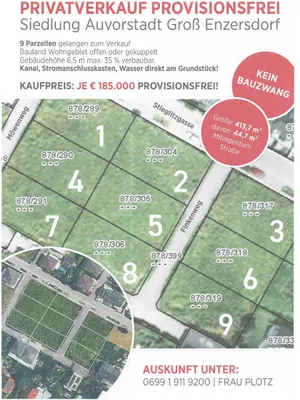 Grundstück kaufen in Gänserndorf – 413 m², € 185.000 – Bild 1 von 2