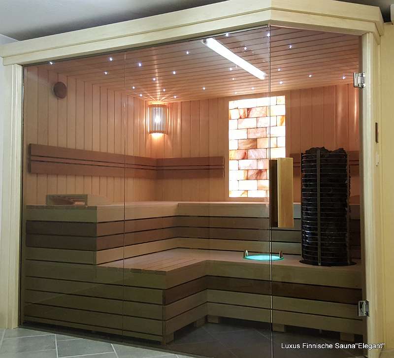 Luxus Finnische Sauna "Elegant" für 4-6 Personen ...