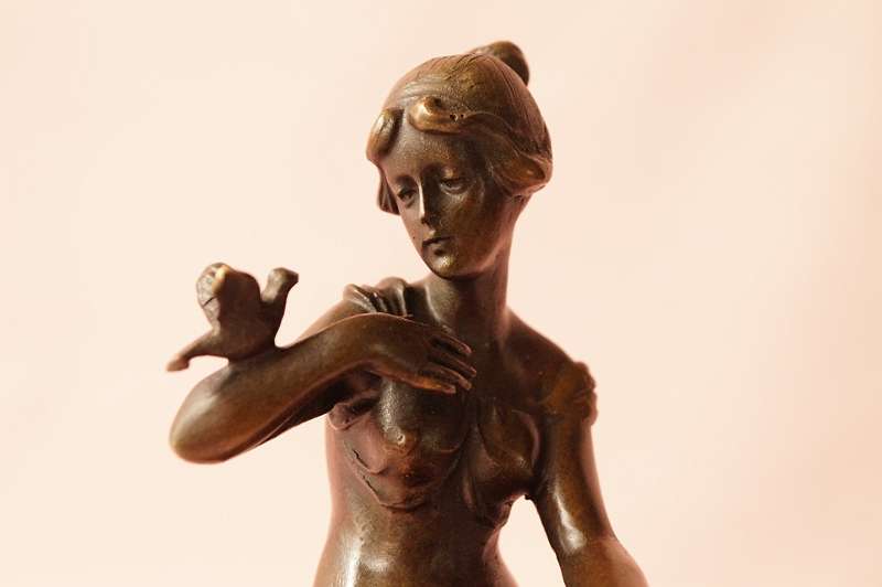 Dekofiguren Inge und Erich Skulpturen handbemalt Blume Vogel Mann Frau 