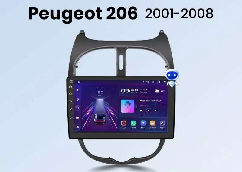 Junsun Car Radio For Peugeot 206 206CC 206SW 2001 - 2008 wireless CarPlay  Android Auto car intelligent systems No 2 din 2din DVD