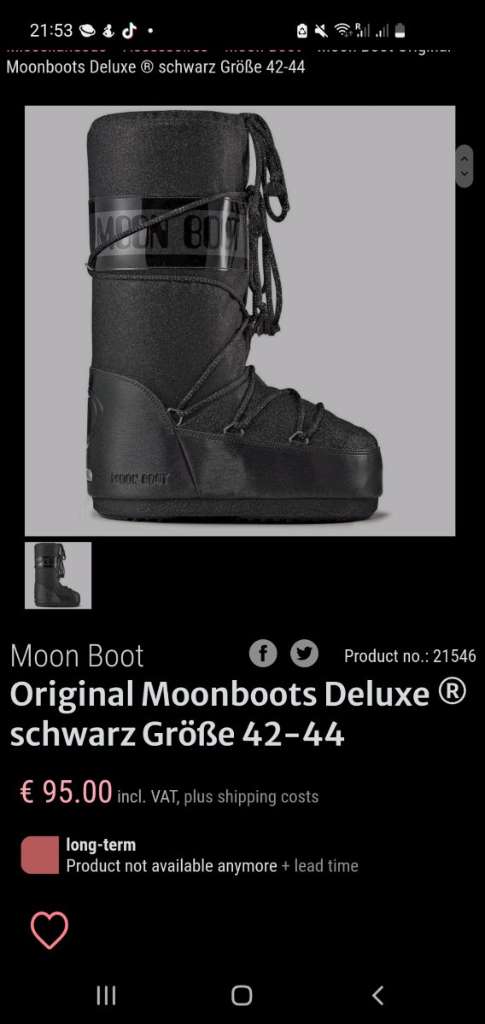 Moon Boot Original Moonboots Deluxe ® schwarz Größe 42-44