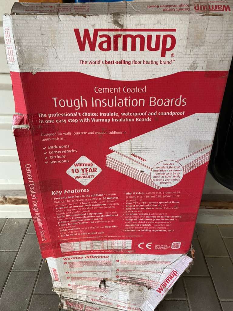 Isolierplatten 10mm 1250x600mm Warmup Insulation Boards Wasserdicht Zement  beschichtet, € 0,- (8952 Irdning) - willhaben