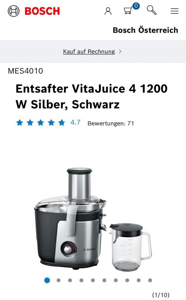 Entsafter 4 120,- 4010, Bosch € Juice willhaben - Vita MES Kuchl) 1200 Saftpresse (5431 W