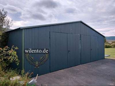 Blechgarage Garage Einzelgarage Metallgarage 3x3 m verzinkt mit Aufbau