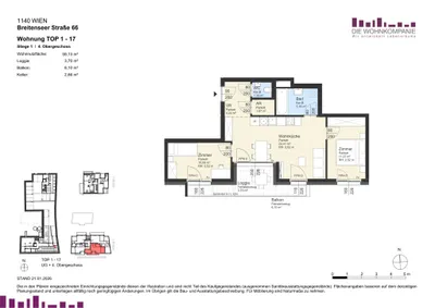 3-Zimmer-Wohnung kaufen in Wien – 58,96 m², € 474.900 – Bild 10 von 10