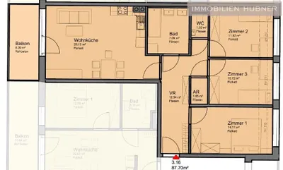 4-Zimmer-Wohnung mieten in Wiener Neustadt – 90 m², € 1.385 – Bild 12 von 16