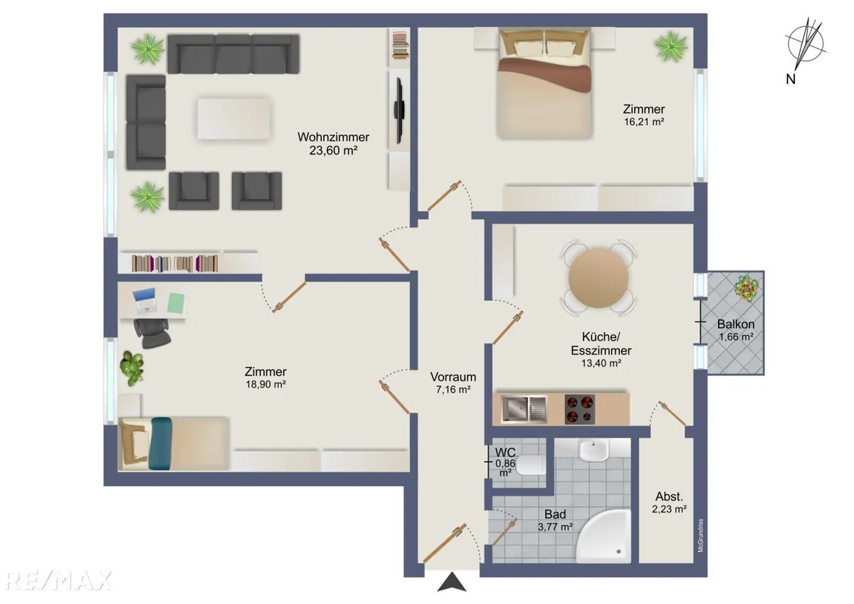 Zentrale 4-Zimmer-Wohnung mit Balkon und perfekter Infrastruktur - Ansicht 2