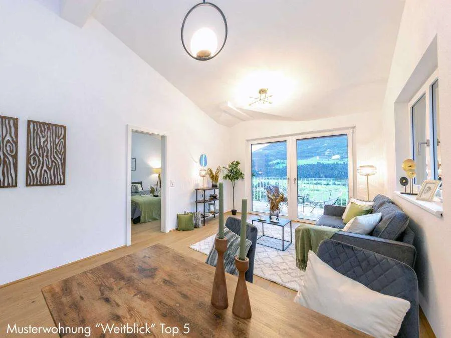 WEITBLICK W1: Traumhafte Gartenwohnung am Sonnenhang mit unverbautem Panoramablick - Widok 2