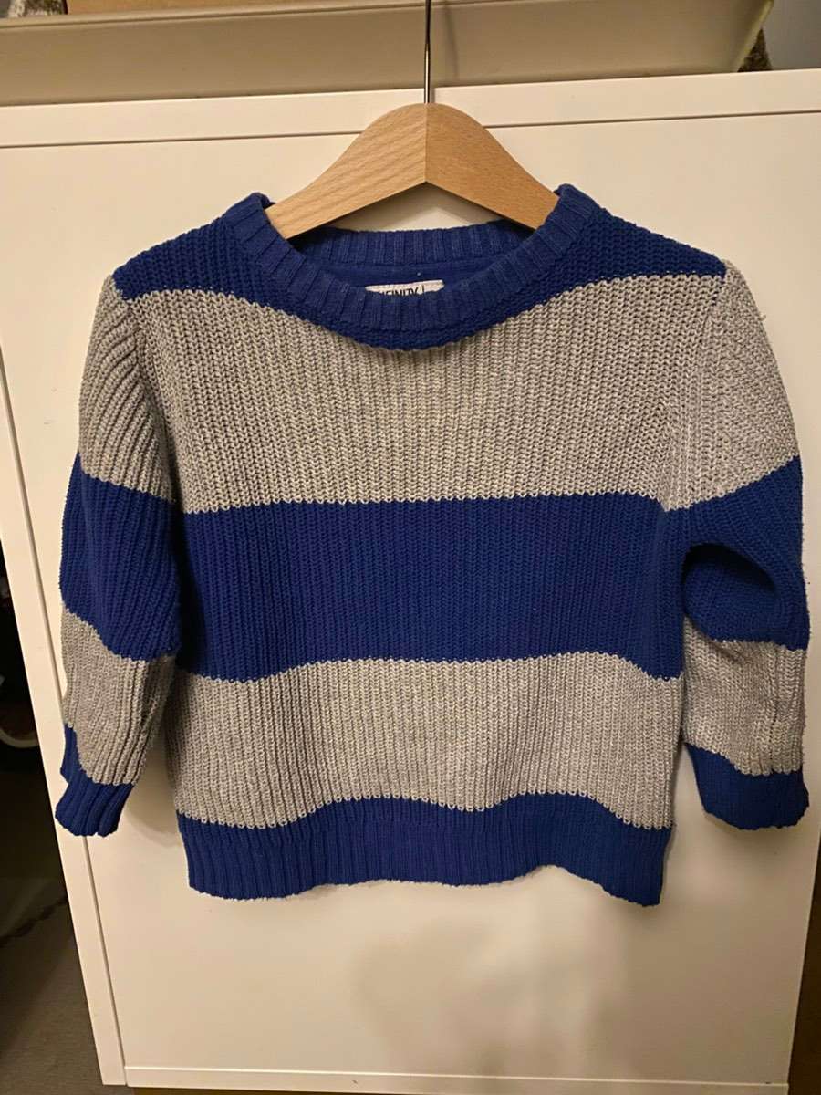 STRICKPULLI gestreift blau/ grau - GRÖSSE 92