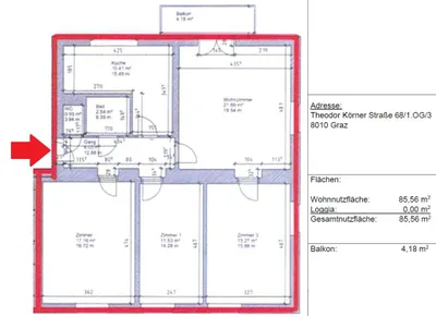 4-Zimmer-Wohnung kaufen in Graz – 85,56 m², € 199.900 – Bild 15 von 15