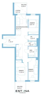 4-Zimmer-Wohnung mieten in Wien – 71,28 m², € 1.299 – Bild 20 von 20
