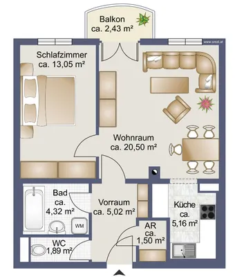 2-Zimmer-Wohnung mieten in Zwettl – 51 m², € 668 – Bild 10 von 16