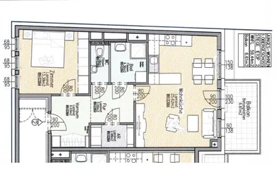 2-Zimmer-Wohnung mieten in Baden – 59,44 m², € 860 – Bild 3 von 5