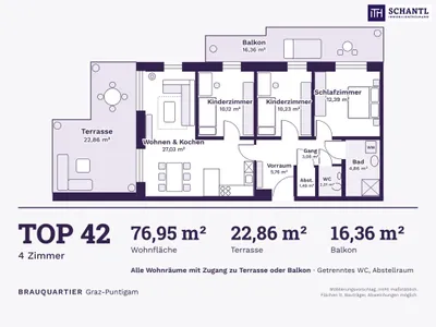 4-Zimmer-Wohnung kaufen in Graz – 76,95 m², € 394.600 – Bild 20 von 21