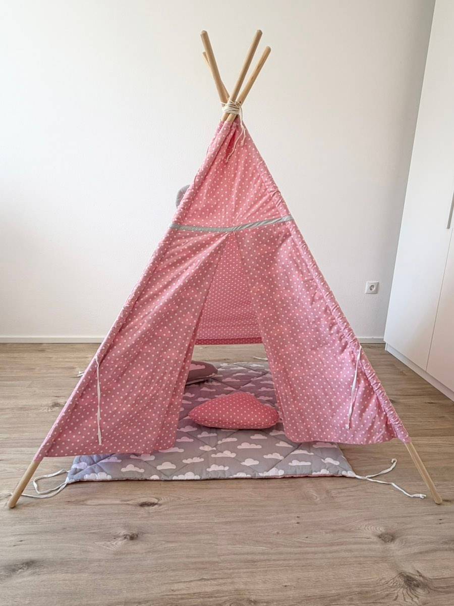 Tipi Zelt fr Kinder | Spielzelt Indoor | Mit Weiche Kissen | Langlebig  Indianerzelt | Kinderfreundlich Tippi Kinderzelt | Tipi Zelt Kinderzimmer,   19,90 (5230 Mattighofen) - willhaben