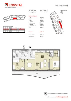3-Zimmer-Wohnung mieten in Graz – 82,95 m², € 1.250 – Bild 3 von 3
