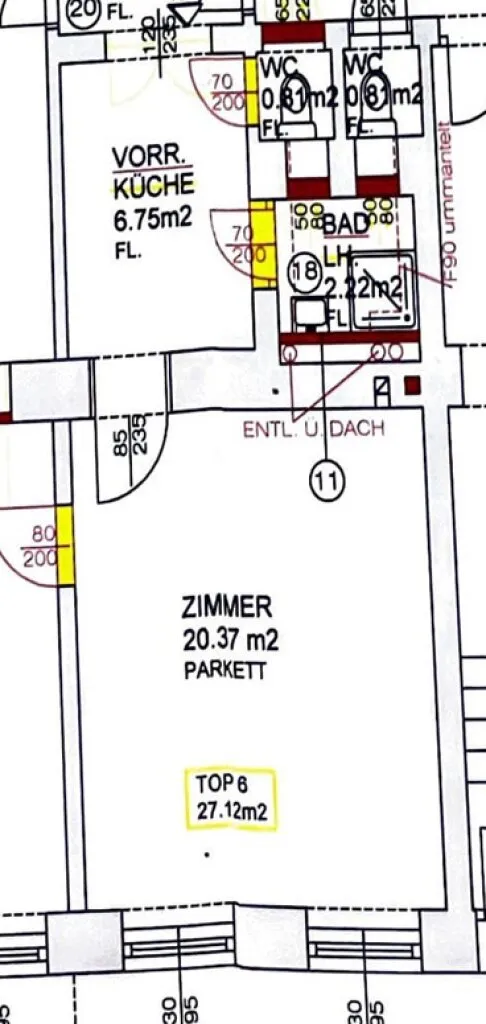 Sanierungsbedürftige 1,5 - Zimmer Wohnung (Toilette und Bad in der Wohnung) - Ansicht 2