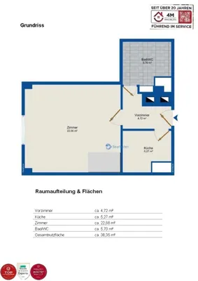 1-Zimmer-Wohnung kaufen in Wien – 38,35 m², € 1.000.000 – Bild 12 von 12