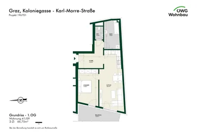 2-Zimmer-Wohnung mieten in Graz – 66,8 m², € 1.130 – Bild 5 von 5