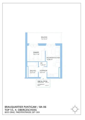 2-Zimmer-Wohnung mieten in Graz – 34,91 m², € 597 – Bild 9 von 9